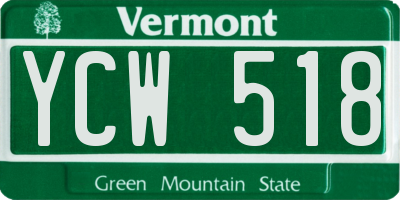 VT license plate YCW518