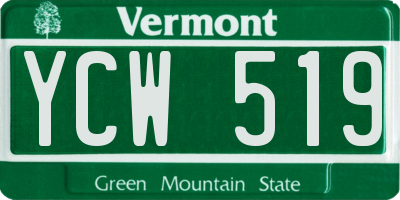 VT license plate YCW519