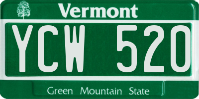 VT license plate YCW520