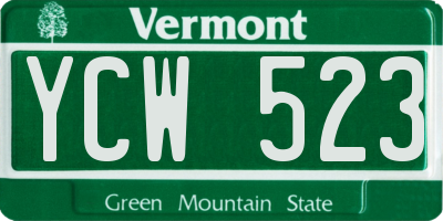 VT license plate YCW523