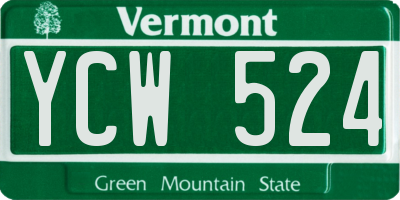 VT license plate YCW524