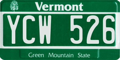 VT license plate YCW526
