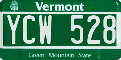 VT license plate YCW528