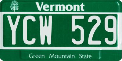 VT license plate YCW529