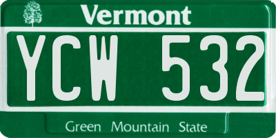 VT license plate YCW532