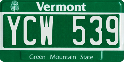 VT license plate YCW539