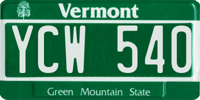 VT license plate YCW540