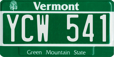 VT license plate YCW541