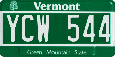 VT license plate YCW544