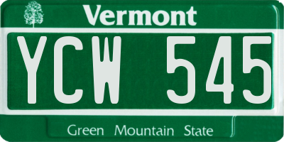 VT license plate YCW545