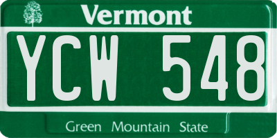VT license plate YCW548