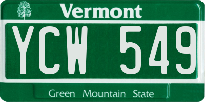 VT license plate YCW549