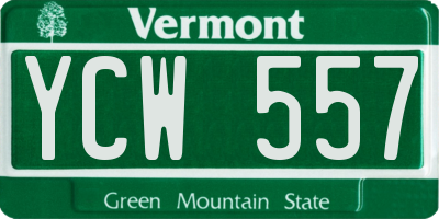 VT license plate YCW557