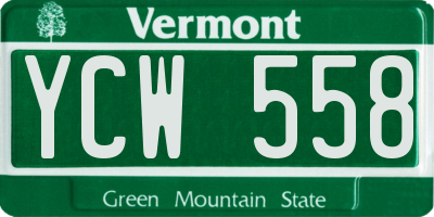 VT license plate YCW558