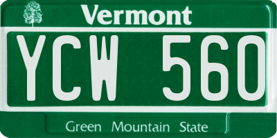 VT license plate YCW560