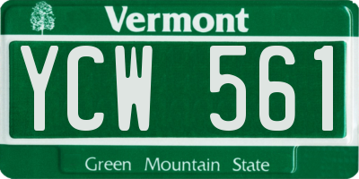 VT license plate YCW561