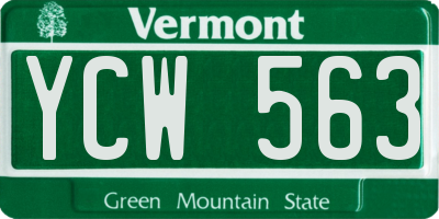 VT license plate YCW563