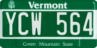 VT license plate YCW564