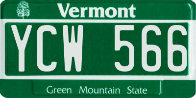 VT license plate YCW566