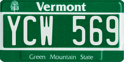 VT license plate YCW569