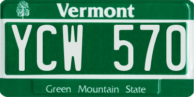 VT license plate YCW570