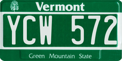 VT license plate YCW572