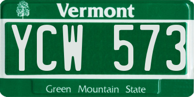 VT license plate YCW573