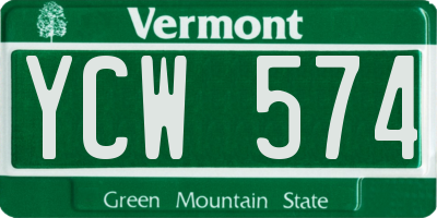 VT license plate YCW574