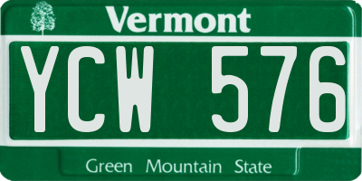 VT license plate YCW576