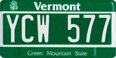 VT license plate YCW577