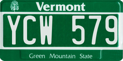 VT license plate YCW579