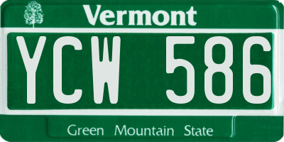 VT license plate YCW586