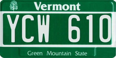 VT license plate YCW610