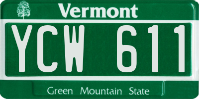 VT license plate YCW611