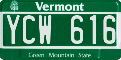 VT license plate YCW616