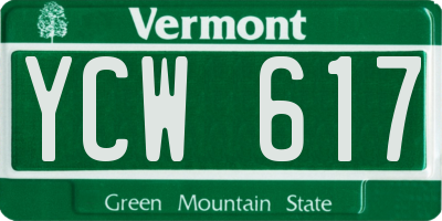 VT license plate YCW617