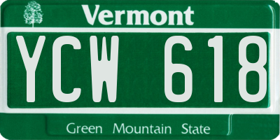 VT license plate YCW618