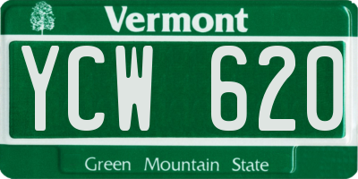VT license plate YCW620