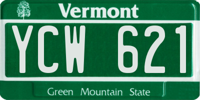 VT license plate YCW621