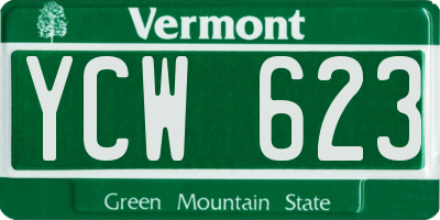 VT license plate YCW623