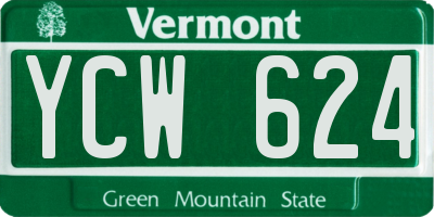 VT license plate YCW624