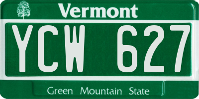VT license plate YCW627