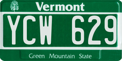 VT license plate YCW629