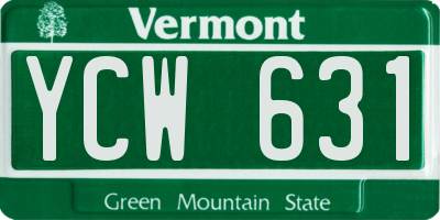 VT license plate YCW631
