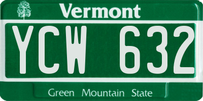 VT license plate YCW632