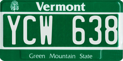 VT license plate YCW638