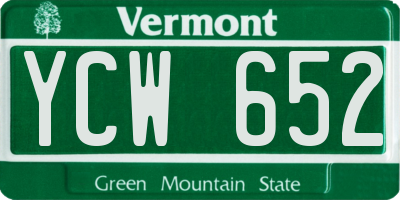 VT license plate YCW652