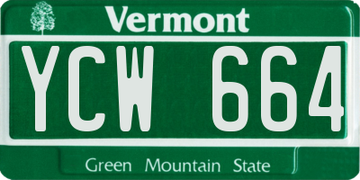 VT license plate YCW664