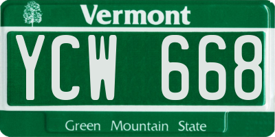 VT license plate YCW668