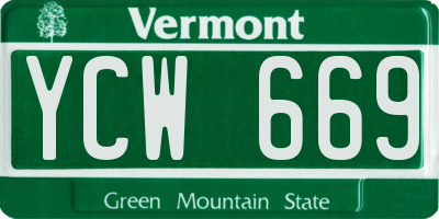VT license plate YCW669